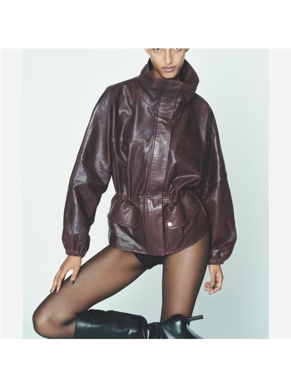 Women’s Burgundy Leather Jacket